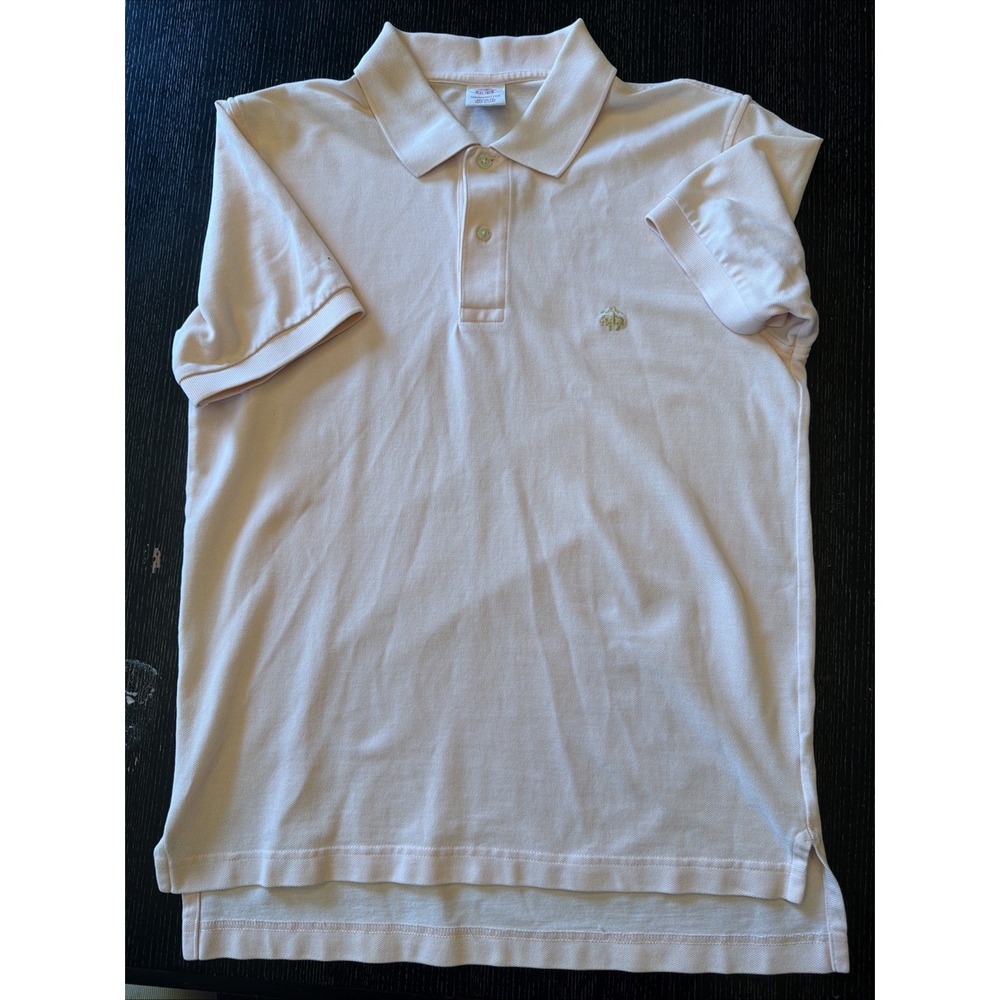 Brooks Brothers Performance Polo Slim Fit Mens S Pale Pink Golden Fleece Logo